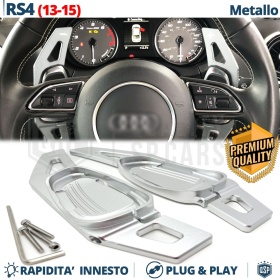 2 Levas de Volante para AUDI RS4 (B8) 13-15 | Levas de Cambio en Aluminio Silver Anodizado