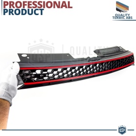 REJILLA Delantera para Vw GOLF 6 Tuning GTI Style Parrilla Negro Brillante Raya Roja