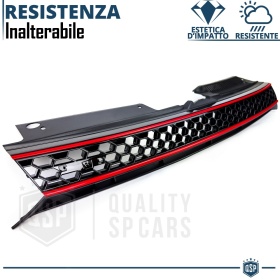 REJILLA Delantera para Vw GOLF 6 Tuning GTI Style Parrilla Negro Brillante Raya Roja