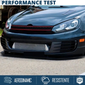 REJILLA Delantera para Vw GOLF 6 Tuning GTI Style Parrilla Negro Brillante Raya Roja