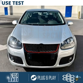 REJILLA Delantera para Vw GOLF 5 Tuning GTI Style Parrilla Negro Brillante Raya Roja