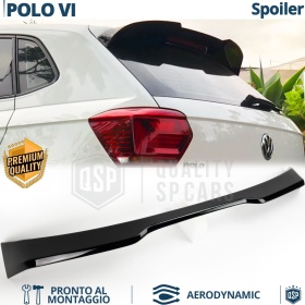 ALERÓN Trasero para VW POLO 6 AW1, Spoiler Maletero Aerodinámico NEGRO Brillante Tuning Estilo GTI