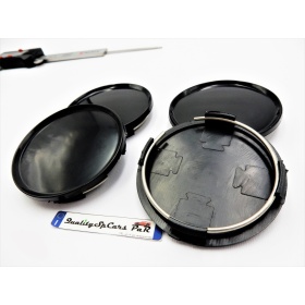 4 TAPPI COPRIMOZZO 63MM Realizzati IN ABS Nero di Qualità PER Cerchi in Lega
