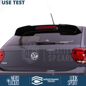 ALERÓN Trasero para VW POLO 6 AW1, Spoiler Maletero Aerodinámico NEGRO Brillante Tuning Estilo GTI