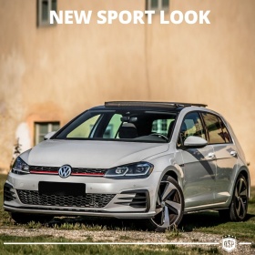 REJILLA Delantera para Vw GOLF 7 12-17 GTI Style Parrilla Tuning Negro Brillante Raya Roja