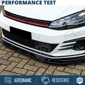 REJILLA Delantera para Vw GOLF 7 12-17 Tuning GTI Style Parrilla Negro Brillante Raya Roja