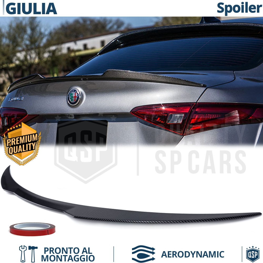 ALERÓN Trasero Carbono para Alfa GIULIA, Spoiler Maletero Aerodinámico Tuning ALERÓN Trasero Carbono para Alfa GIULIA, Spoiler Maletero Aerodinámico Tuning