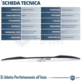 ALERÓN Trasero Carbono para Alfa GIULIA, Spoiler Maletero Aerodinámico Tuning