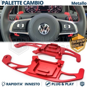 2 Levas de Volante para VOLKSWAGEN | Reemplazo Levas de Cambio de Aluminio Rojo