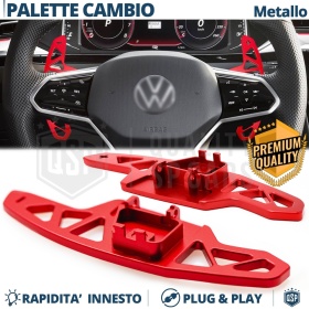 2 Levas de Volante para VOLKSWAGEN | Levas de Cambio de Reemplazo Profesionales de Aluminio Rojo