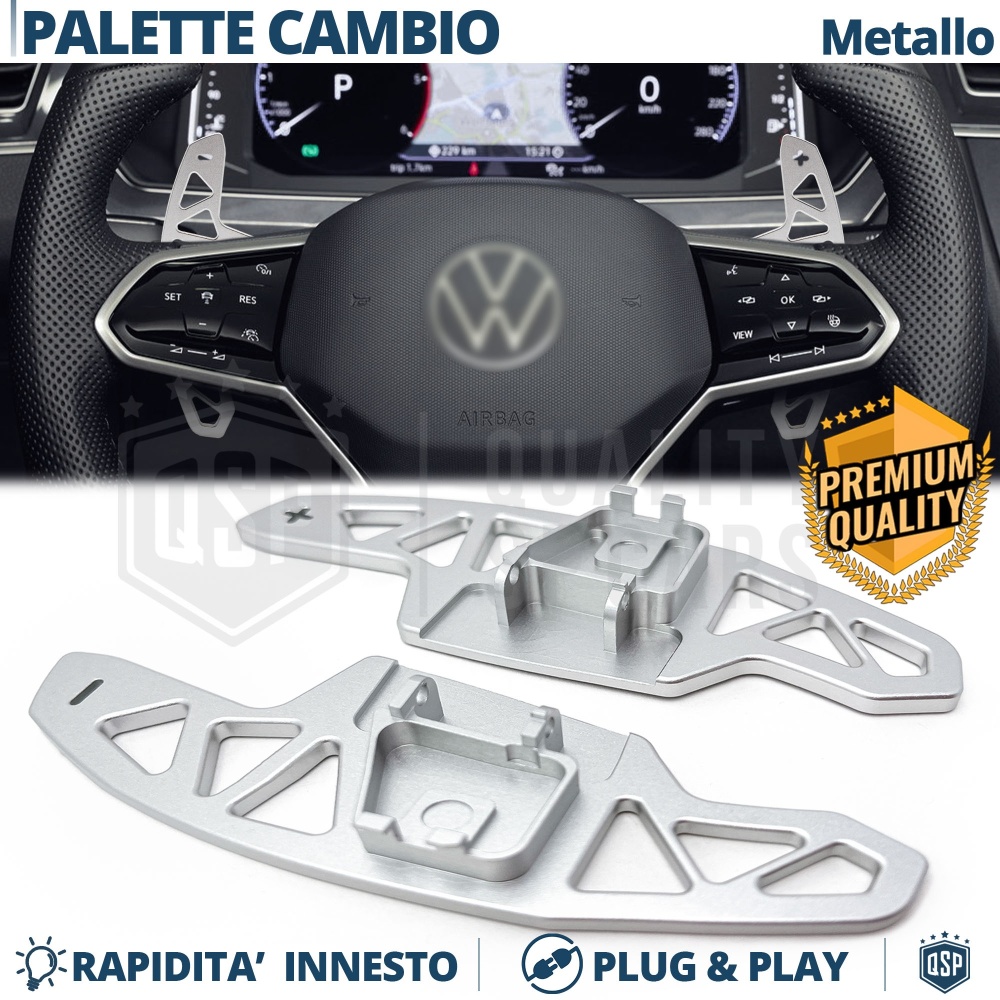 2 Levas de Volante para VOLKSWAGEN | Levas de Cambio de Reemplazo Profesionales de Aluminio Silver