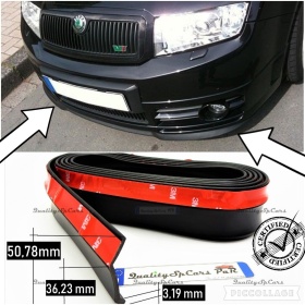Spoiler Alerón Adhesivo Compatible con SKODA Labio parachoques LIP o Faldones Laterales Negro Flexible