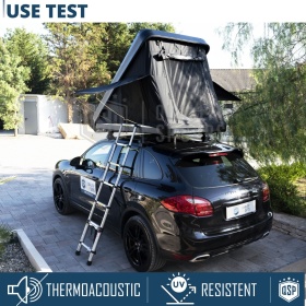 Tienda de Campaña de Techo para Coche Rígida Profesional Aerodinámica | Camping 3 Plazas ALTURA EXTRA