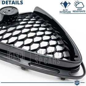 REJILLA Delantera para Alfa Romeo Stelvio Parrilla Tuning NEGRO BRILLANTE Nido de Abeja