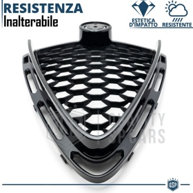 REJILLA Delantera para Alfa Romeo Stelvio Parrilla Tuning NEGRO BRILLANTE Nido de Abeja