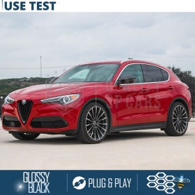 REJILLA Delantera para Alfa Romeo Stelvio Parrilla Tuning NEGRO BRILLANTE Nido de Abeja