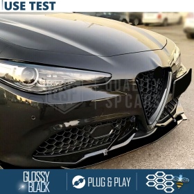 REJILLA Delantera para Alfa Romeo Giulia Parrilla Tuning NEGRO BRILLANTE Nido de Abeja