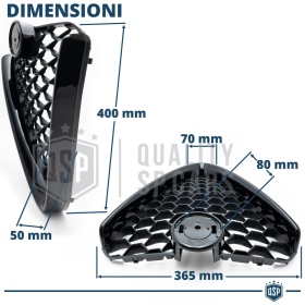 REJILLA Delantera para Alfa Romeo Giulia Parrilla Tuning NEGRO BRILLANTE Nido de Abeja
