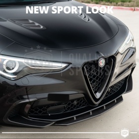 REJILLA Delantera para Alfa Romeo Stelvio Parrilla Tuning CARBÓN NEGRO Nido de Abeja