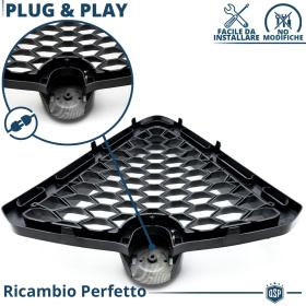 REJILLA Delantera para Alfa Romeo Stelvio Parrilla Tuning CARBÓN NEGRO Nido de Abeja