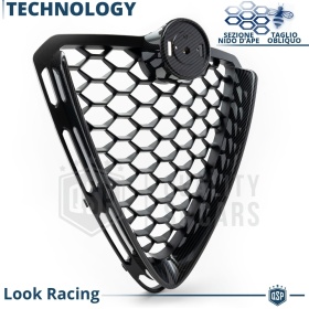 REJILLA Delantera para Alfa Romeo Stelvio Parrilla Tuning CARBÓN NEGRO Nido de Abeja