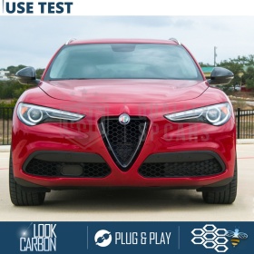 REJILLA Delantera para Alfa Romeo Stelvio Parrilla Tuning CARBÓN NEGRO Nido de Abeja