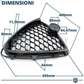 REJILLA Delantera para Alfa Romeo Stelvio Parrilla Tuning CARBÓN NEGRO Nido de Abeja