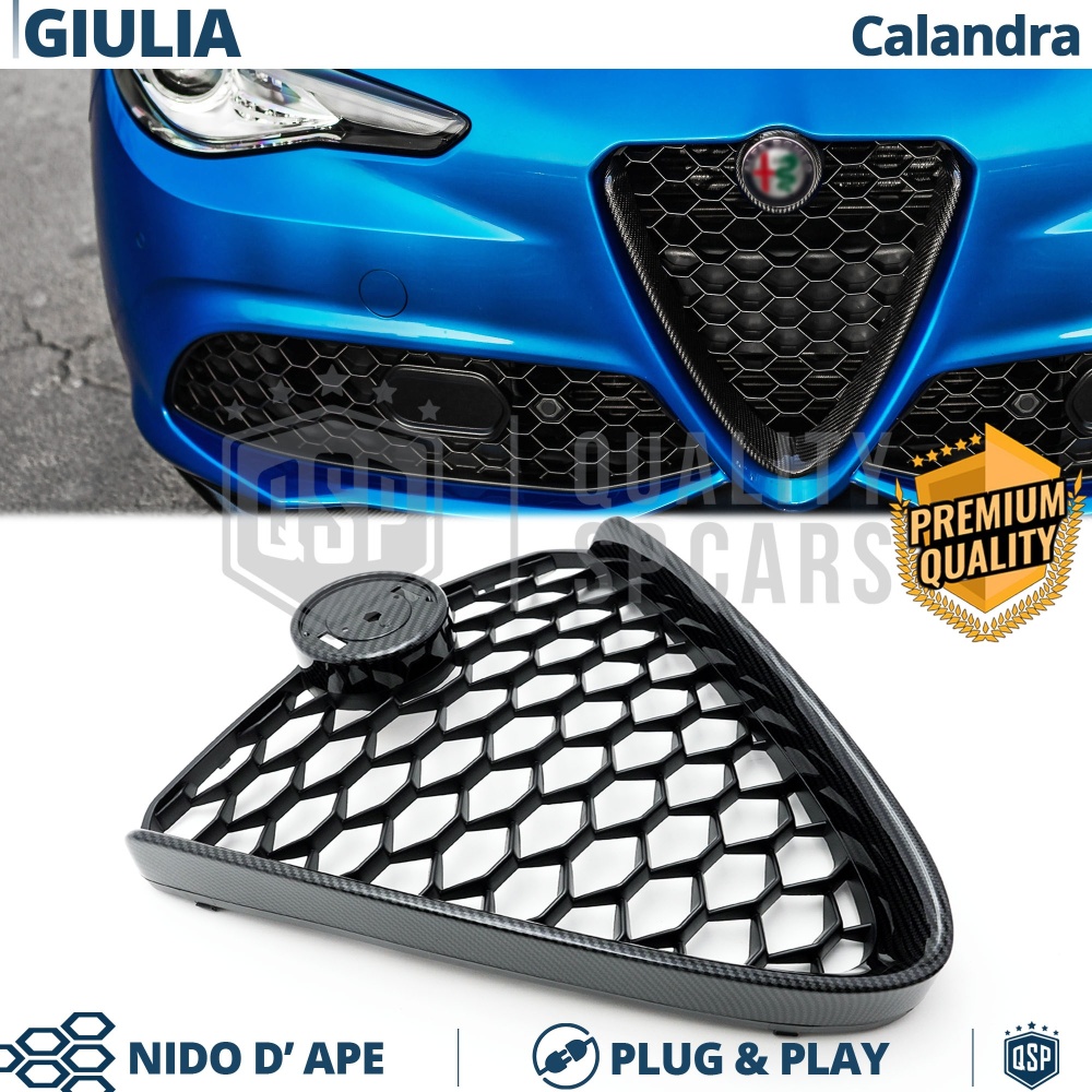 REJILLA Delantera para Alfa Romeo Giulia Parrilla Tuning CARBÓN NEGRO Nido de Abeja REJILLA Delantera para Alfa Romeo Giulia Parrilla Tuning CARBÓN NEGRO Nido de Abeja