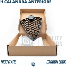 REJILLA Delantera para Alfa Romeo Giulia Parrilla Tuning CARBÓN NEGRO Nido de Abeja