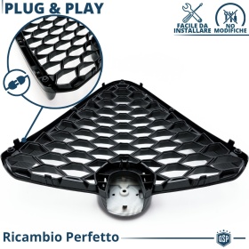 REJILLA Delantera para Alfa Romeo Giulia Parrilla Tuning CARBÓN NEGRO Nido de Abeja