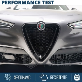 Borde de Rejilla para Alfa Romeo Stelvio, Forma de V Negro Brillante | Borde Decorativo Tuning