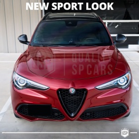 Borde de Rejilla para Alfa Romeo Stelvio, Forma de V Negro Brillante | Borde Decorativo Tuning