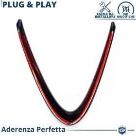 Borde de Rejilla para Alfa Romeo Giulia, Forma de V Negro Brillante | Borde Decorativo Tuning