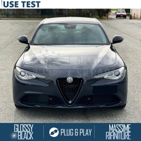 Borde de Rejilla para Alfa Romeo Giulia, Forma de V Negro Brillante | Borde Decorativo Tuning