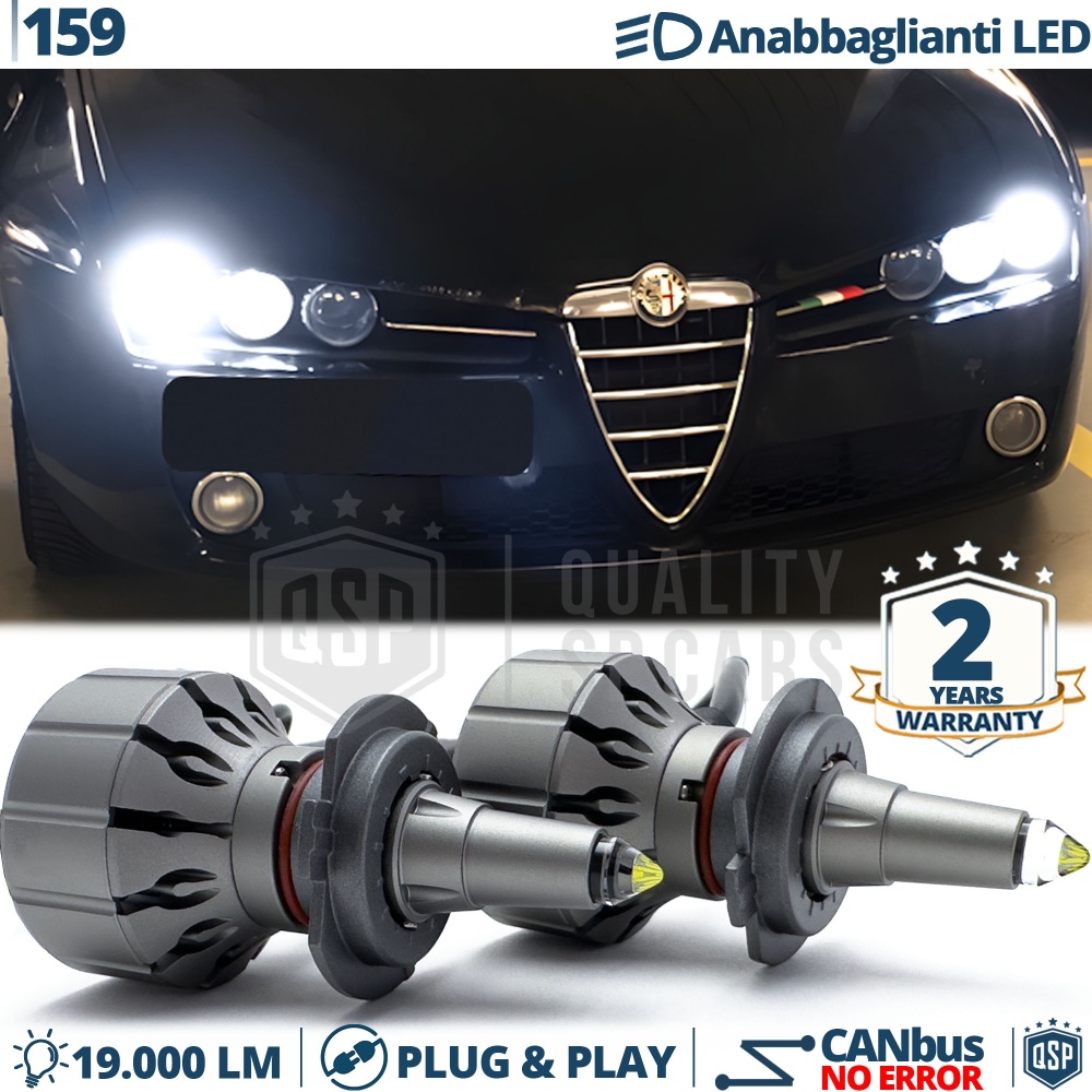 Kit Full LED H7 Per Alfa 159 Luci Anabbaglianti LED Bianco Potente CANbus | 6000K 19000LM