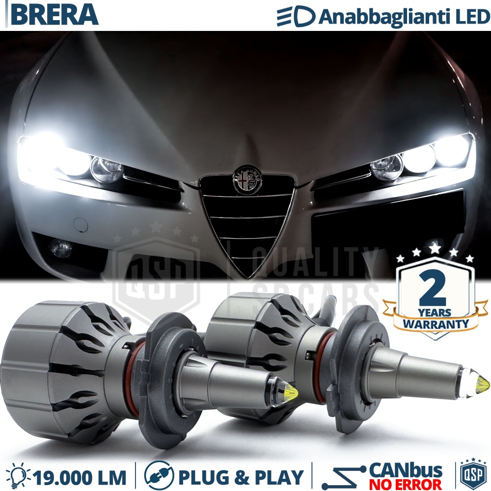 Kit Full LED H7 Per Alfa Brera Luci Anabbaglianti LED Bianco Potente CANbus | 6000K 19000LM