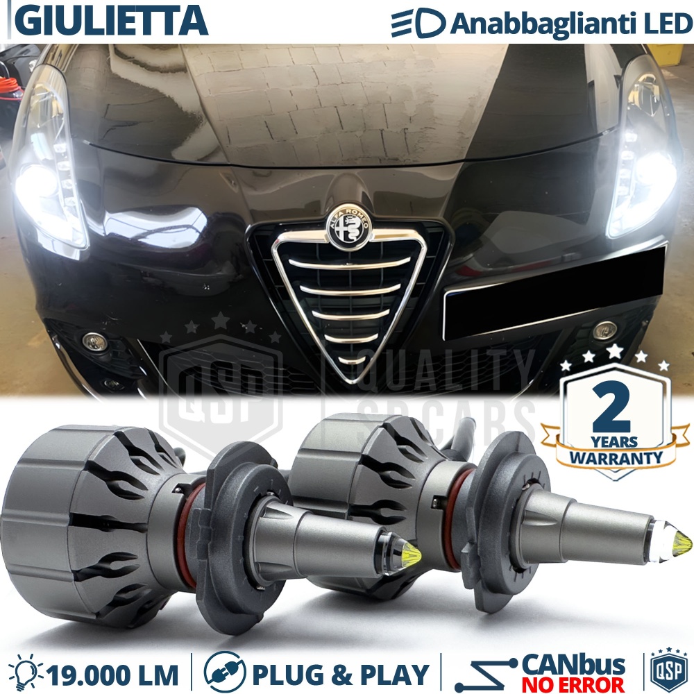 Kit LED H7 para Alfa Giulietta 10-18 Luces de Cruce | Bombillas LED CANbus Blanco Frío | 6000K 19000LM