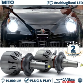 Kit LED H7 para Alfa Mito Luces de Cruce | Bombillas LED CANbus Blanco Frío | 6000K 19000LM