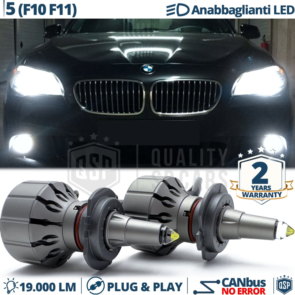 Kit LED H7 para Bmw Serie 5 F10 Luces de Cruce | Bombillas LED CANbus Blanco Frío | 6000K 19000LM