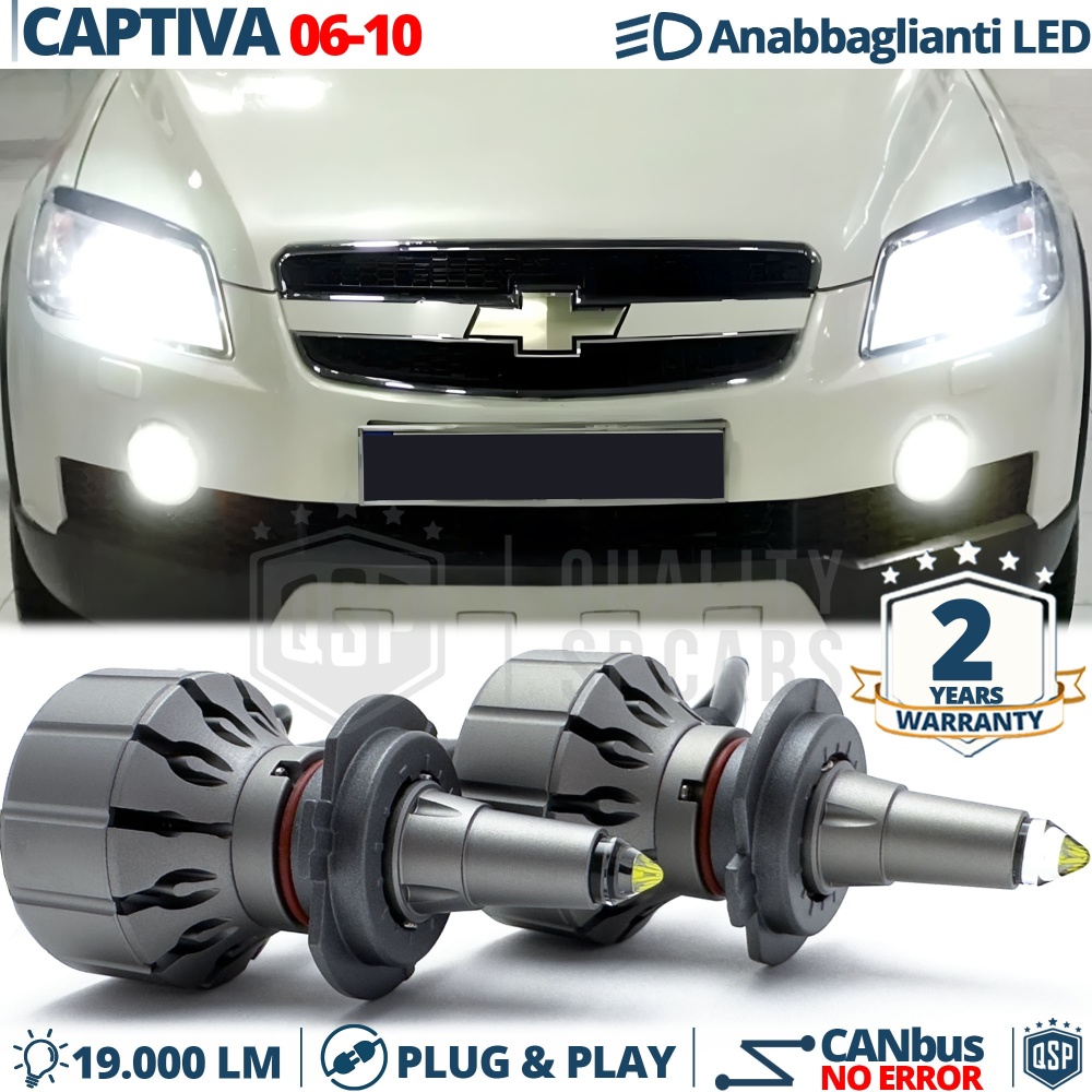 Kit LED H7 para Chevrolet Captiva 06-10 Luces de Cruce | Bombillas LED CANbus Blanco Frío | 6000K 19000LM