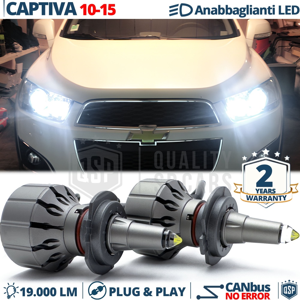 H7 LED Kit for Chevrolet Captiva 10-15 Low Beam | Led Bulbs Ice White CANbus 111W | 6000K 19000LM