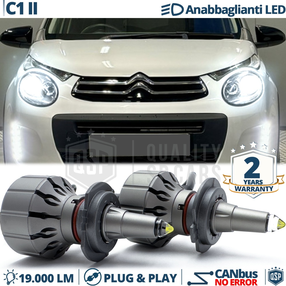 Kit LED H7 para Citroen C1 2 Luces de Cruce | Bombillas LED CANbus Blanco Frío | 6000K 19000LM