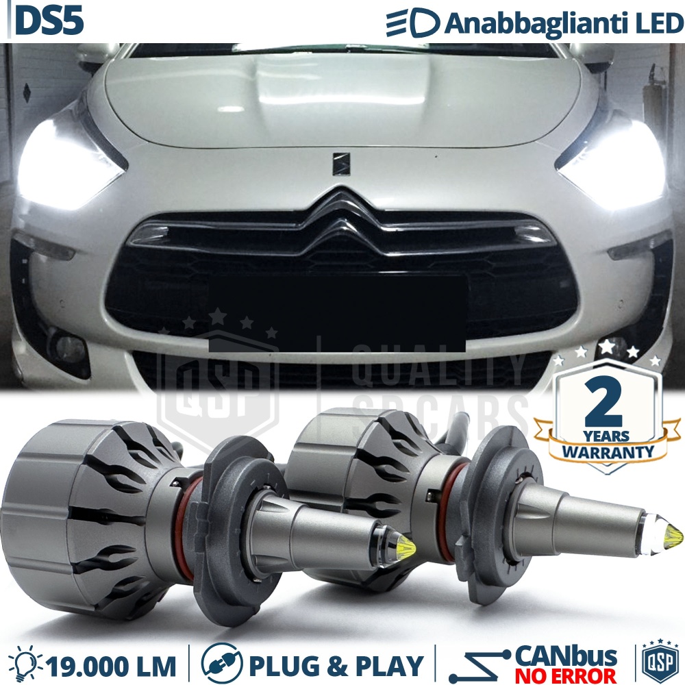 Kit LED H7 para Citroen DS5 Luces de Cruce | Bombillas LED CANbus Blanco Frío | 6000K 19000LM