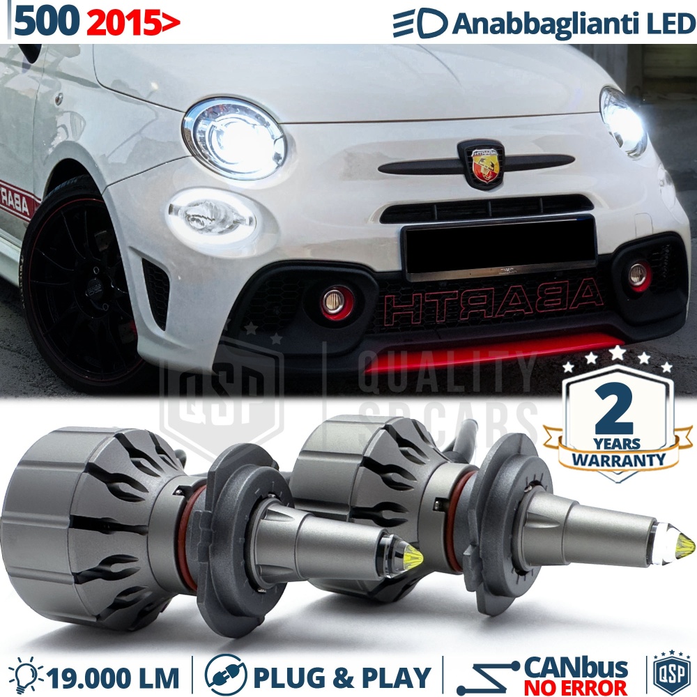 Kit LED H7 para Fiat 500 desde 2015 Luces de Cruce | Bombillas LED CANbus Blanco Frío | 6000K 19000LM