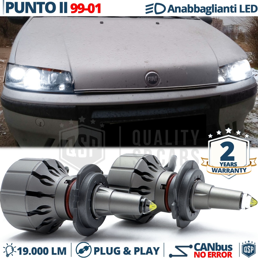 Kit LED H7 para Fiat Punto 2 188 99-01 Luces de Cruce | Bombillas LED CANbus Blanco Frío | 6000K 19000LM