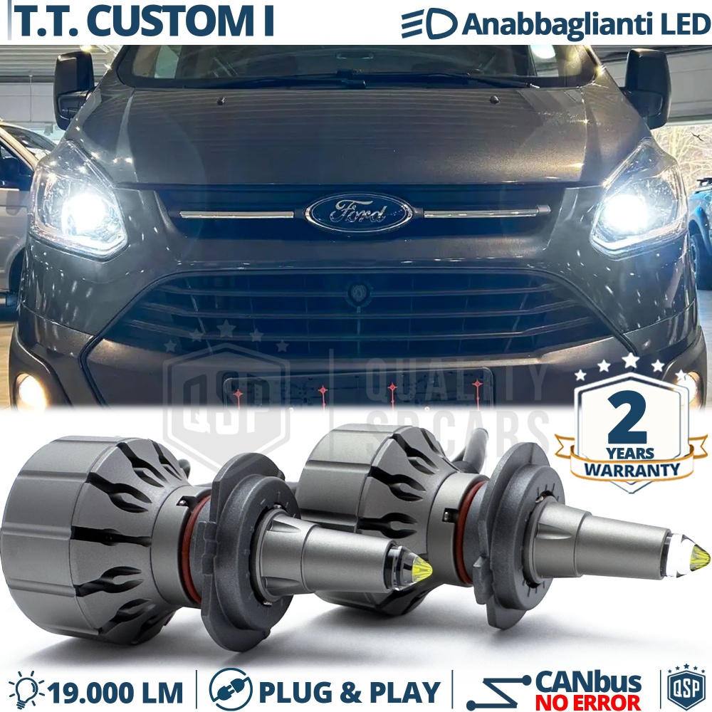Kit LED H7 para Ford Custom 1 Luces de Cruce | Bombillas LED CANbus Blanco Frío | 6000K 19000LM