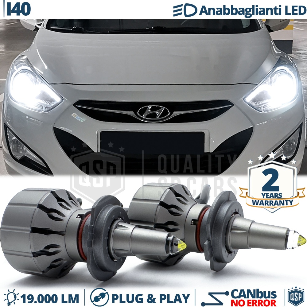 Kit LED H7 para Hyundai i40 Luces de Cruce | Bombillas LED CANbus Blanco Frío | 6000K 19000LM