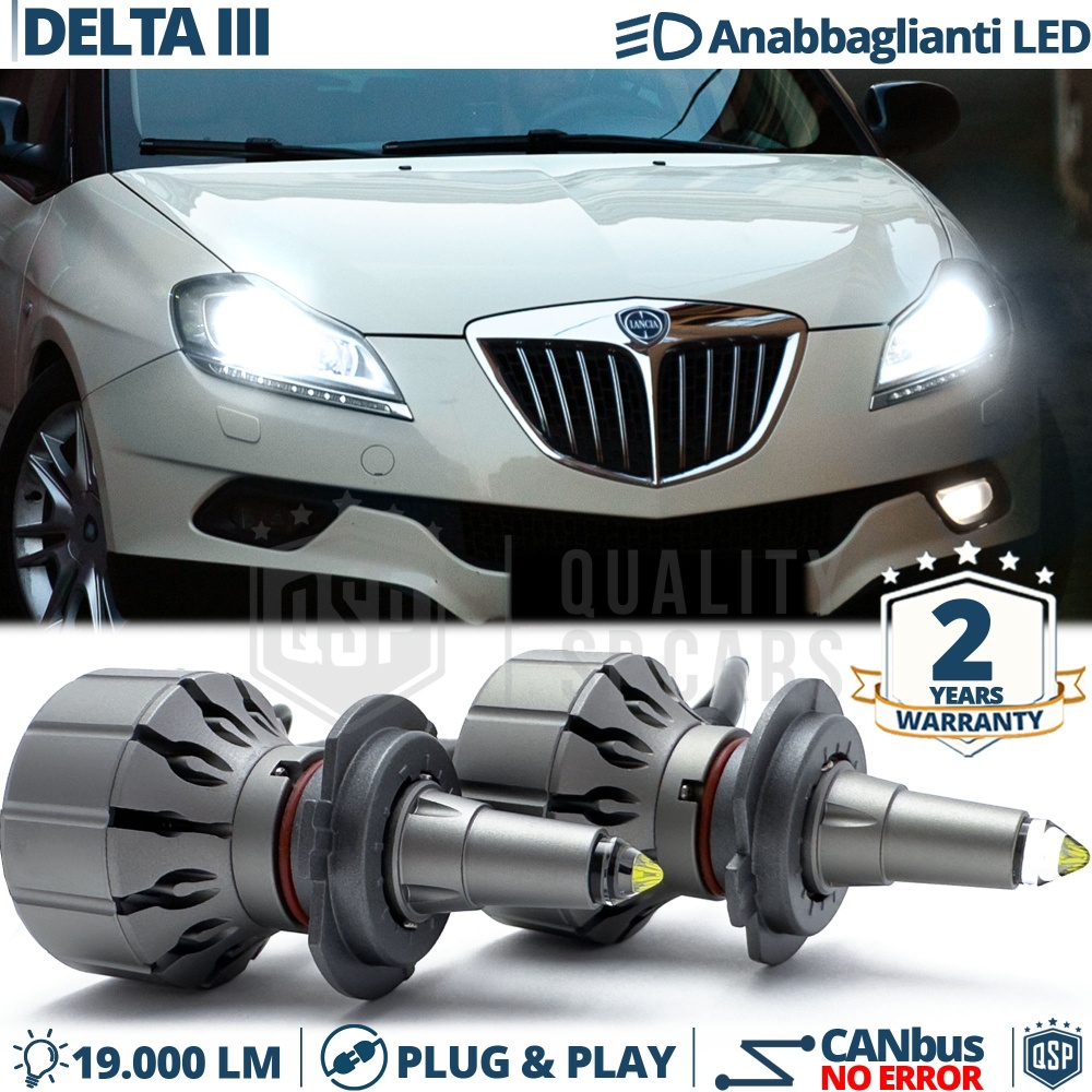 Kit LED H7 para Lancia Delta 3 Luces de Cruce | Bombillas LED CANbus Blanco Frío | 6000K 19000LM