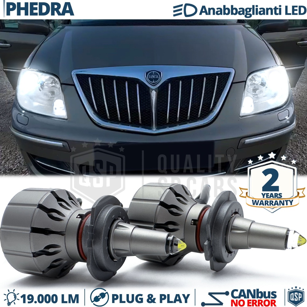 Kit LED H7 para Lancia Phedra Luces de Cruce | Bombillas LED CANbus Blanco Frío | 6000K 19000LM