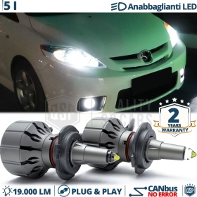 H7 LED Kit for Mazda 5 05-10 Low Beam | Led Bulbs Ice White CANbus 111W | 6000K 19000LM